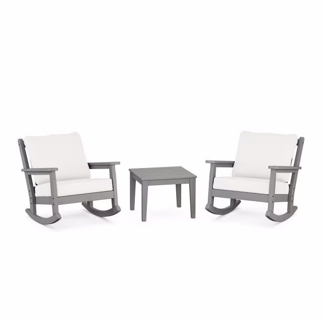 Polywood Chippendale 3-Piece Deep Seating Rocking Chair Set