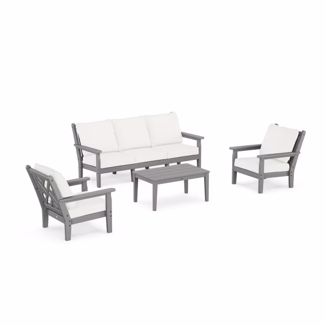 Polywood Chippendale 4-Piece Deep Seating Set with Sofa