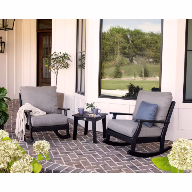 Polywood Braxton 3-Piece Deep Seating Rocking Chair Set