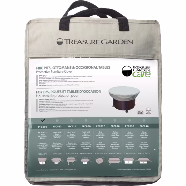 Treasure Garden Fire Pits, Ottomans and Occasional Tables Protective  Covers - 36" - 42" Round