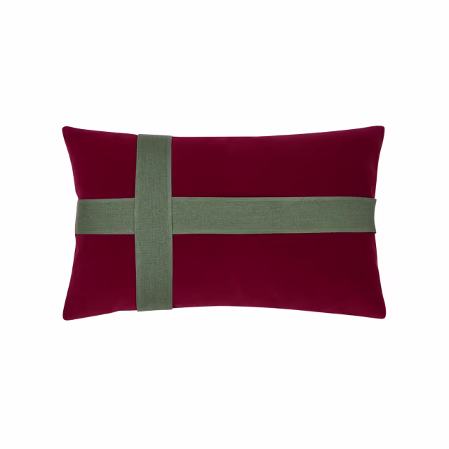 Elaine Smith 20" x 12" Giving Burgundy Sunbrella Outdoor Pillow