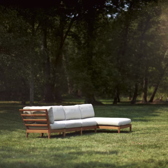 Lee Industries Hampton Teak Corner Outdoor Sectional Unit