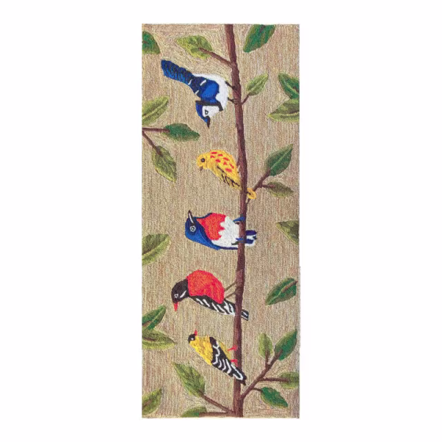 Trans-Ocean Frontporch Birds on a Branch Natural Indoor/Outdoor Doormat