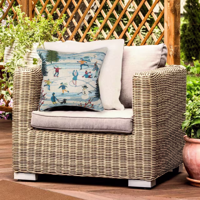 Trans-Ocean 18" x 18" Marina Gone Skating Indoor/Outdoor Pillow