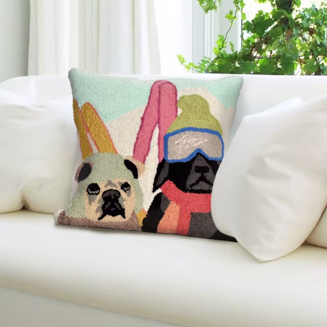 Trans-Ocean 18" x 18" Frontporch Ski Patrol Indoor/Outdoor Pillow