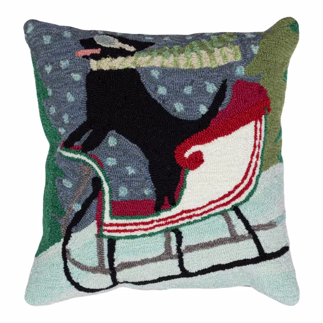 Trans-Ocean 18" x 18" Frontporch Sledding Dog Indoor/Outdoor Pillow