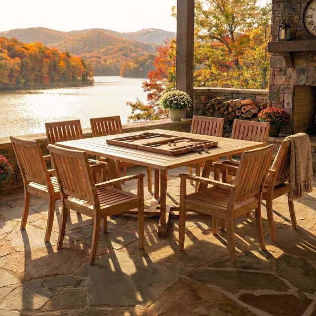 POVL Outdoor Calera 55" Square Teak Dining Table