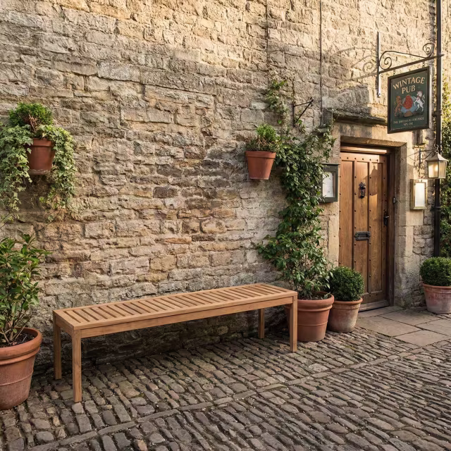 POVL Outdoor Calera 59" Backless Teak Bench