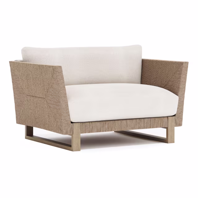 Bernhardt Exteriors Praia Wicker Chair and a Half