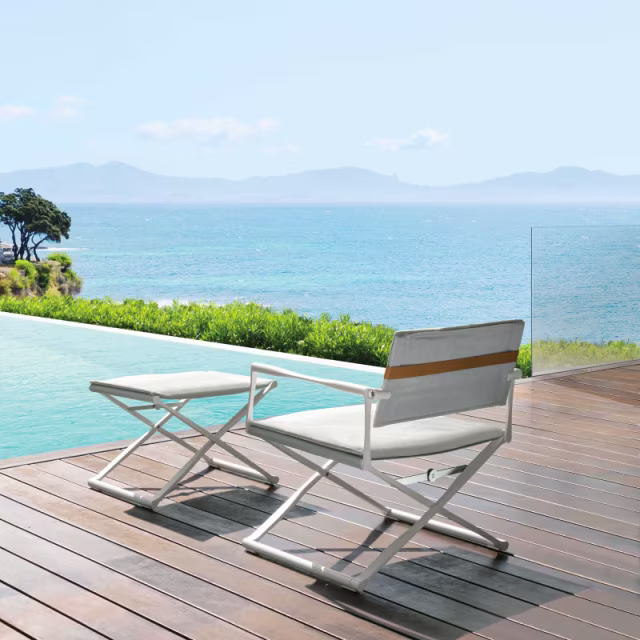 Talenti Riviera Folding Aluminum Ottoman