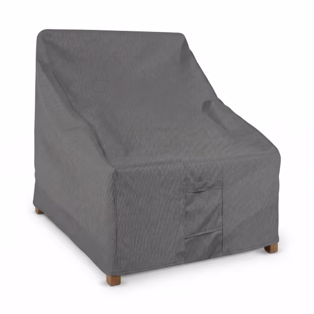 POVL Outdoor Qube Teak High Back Swivel Rocker Lounge Chair Protective Cover