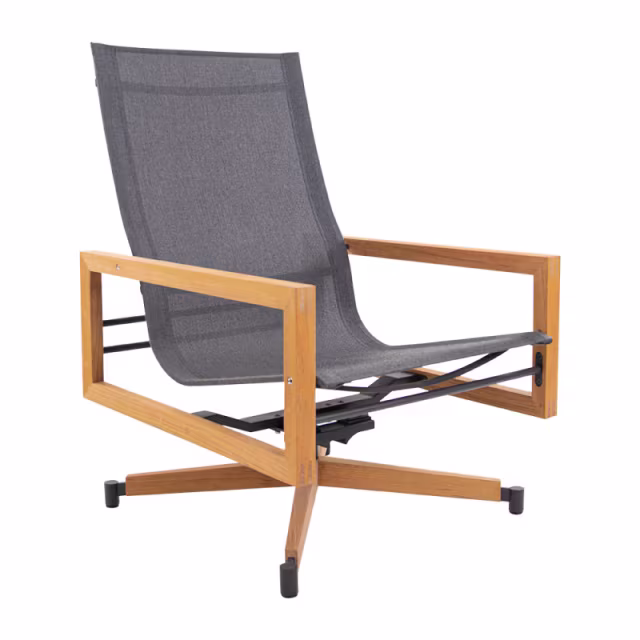 POVL Outdoor Qube Teak High Back Swivel Rocker Lounge Chair Protective Cover