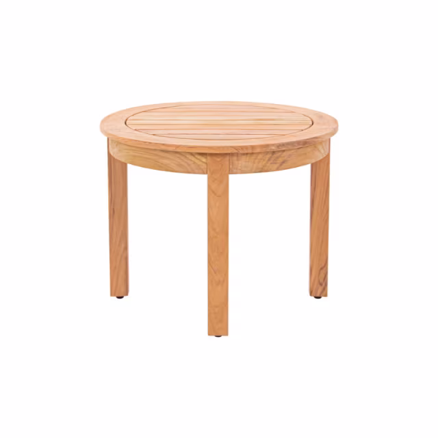 POVL Outdoor Calera 20" Teak Round Side Table Protective Cover