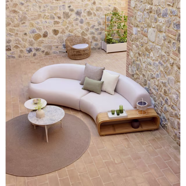 Cane-line Mellow Upholstered Right Arm Facing Short Backrest Outdoor Sectional Unit