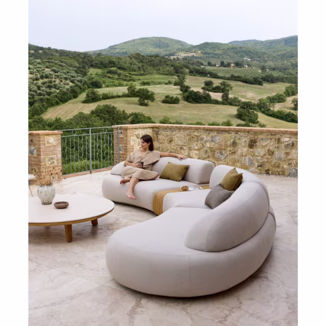 Cane-line Mellow Upholstered Left Arm Facing Short Backrest Outdoor Sectional Unit