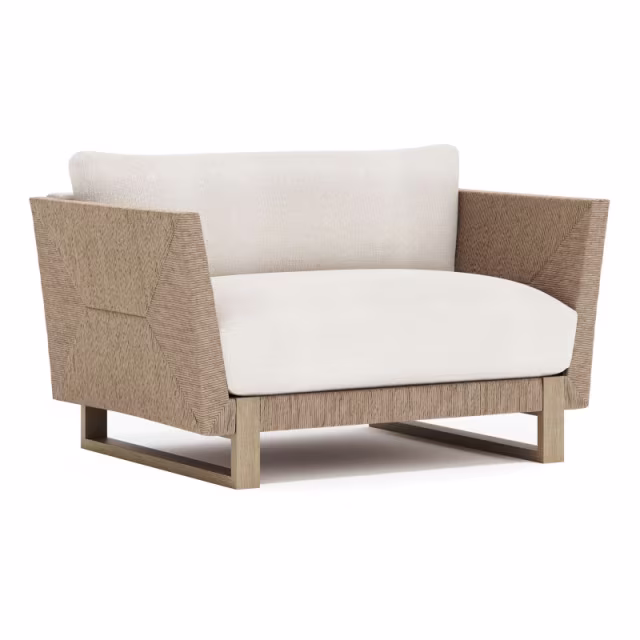 Bernhardt Exteriors Praia Wicker Chair and a Half Protective Cover