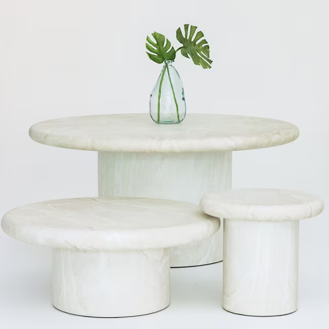 Sunset West Travertino 60" GFRC Round Dining Table