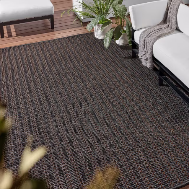 Jaipur Living Talin Elmas Striped Brown Indoor/Outdoor Rug