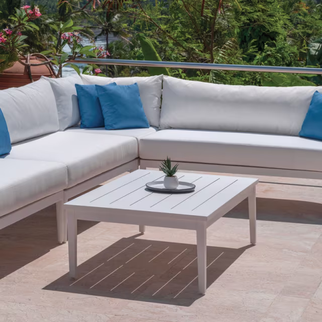 Kingsley Bate Tribeca 47" Aluminum Rectangular Coffee Table