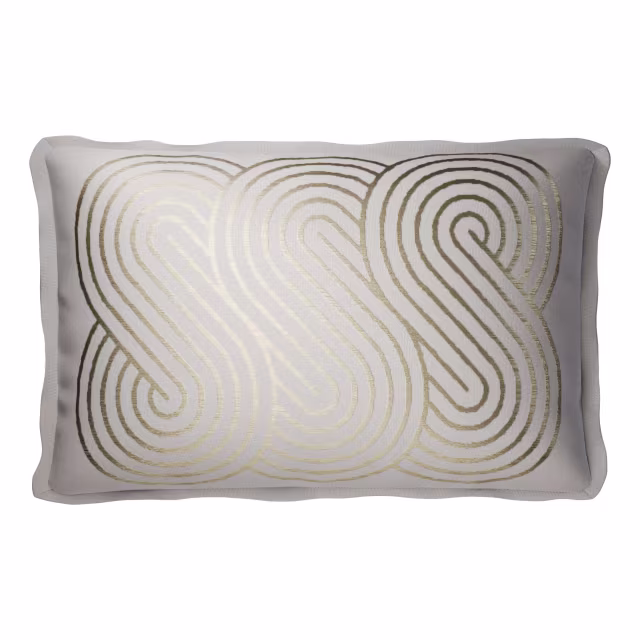 Jensen Outdoor 22" x 14" Spiral Ivory/Gold Outdoor Pillow