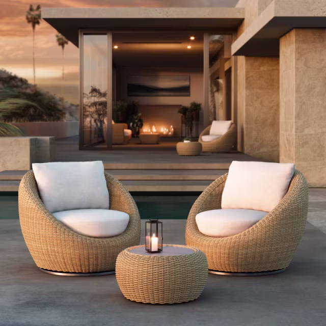 Jensen Outdoor Velo Woven Swivel Chair + Back Cushion