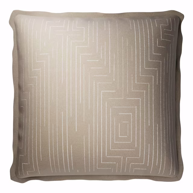 Jensen Outdoor 20" x 20" Maze Desert/Ivory Outdoor Pillow