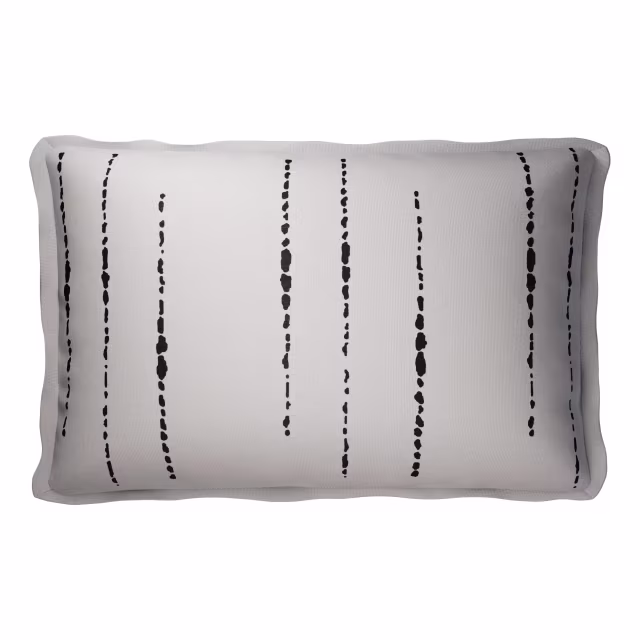 Jensen Outdoor 22" x 14" Masai Ivory/Charcoal Outdoor Pillow