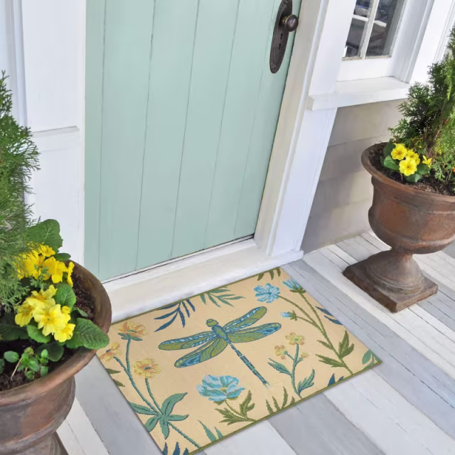 Trans-Ocean Esencia Floral Dragonfly Indoor/Outdoor Doormat