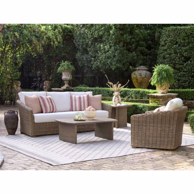 Lane Venture Tamandayu Wicker Sofa with Bench Cushion