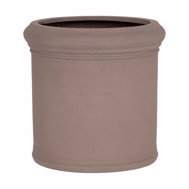 Pottery Pots Heritage 12" Max Classic Round Fiberstone Planter Pot - Taupe