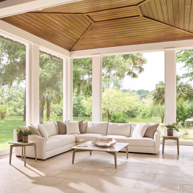 Bernhardt Exteriors Aurora 44" Stone Square Cocktail Table