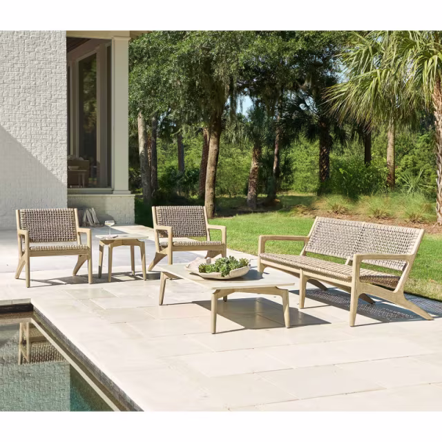 Bernhardt Exteriors Aurora 20" Stone Square Side Table