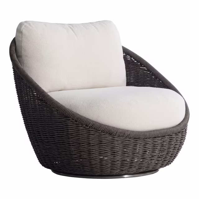 Bernhardt Exteriors Santa Monica Wicker Swivel Lounge Chair