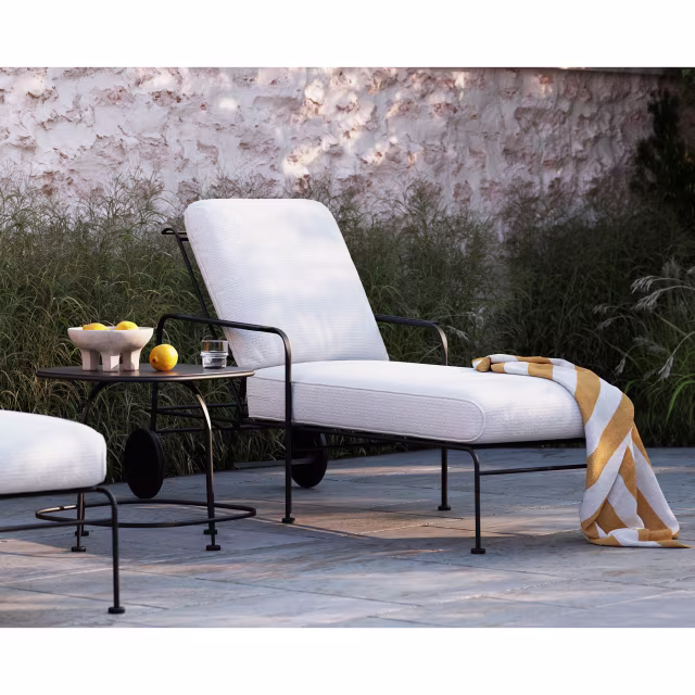 Woodard Reed Iron Chaise Lounge
