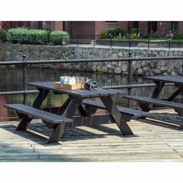 Seaside Casual Traditional Recycled Polymer Picnic Table