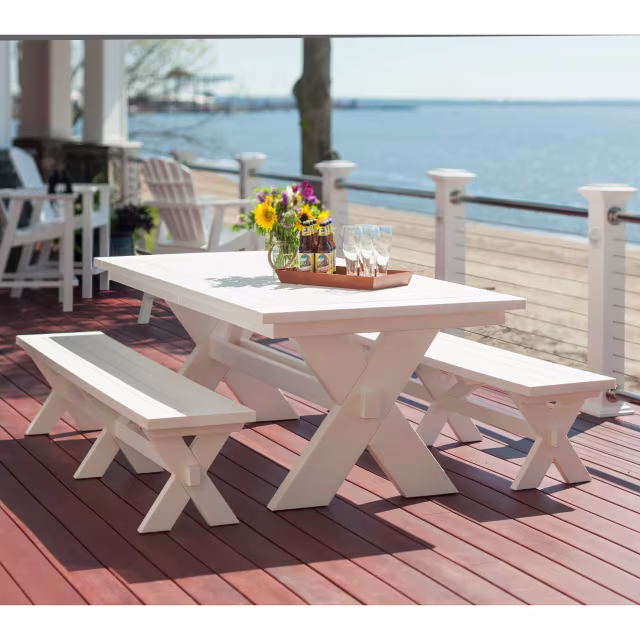 Seaside Casual Sonoma 80" Recycled Polymer Rectangular Gathering Table