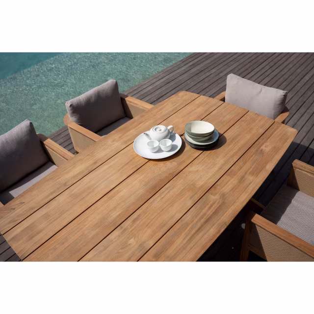 POVL Outdoor Johny 66" Teak Rectangular Dining Table