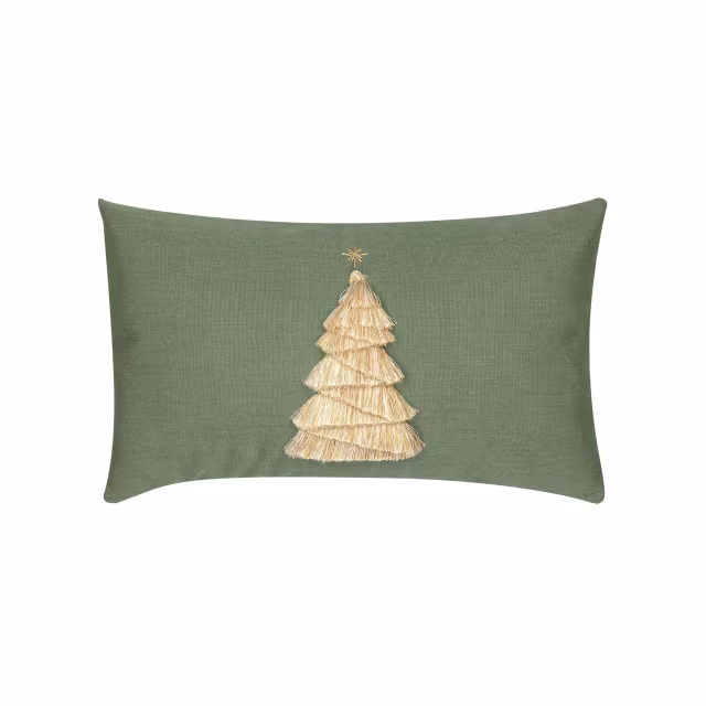 Elaine Smith 20" x 12" Fraser Fir Fern Sunbrella Outdoor Pillow