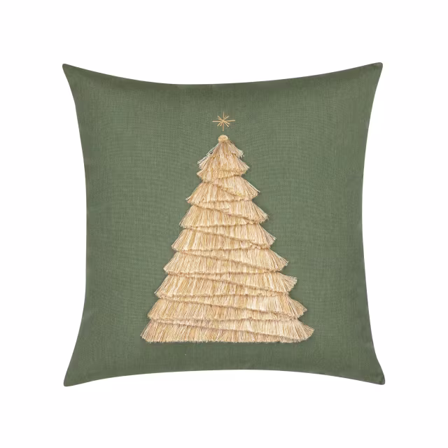 Elaine Smith 20" x 20" Fraser Fir Fern Sunbrella Outdoor Pillow