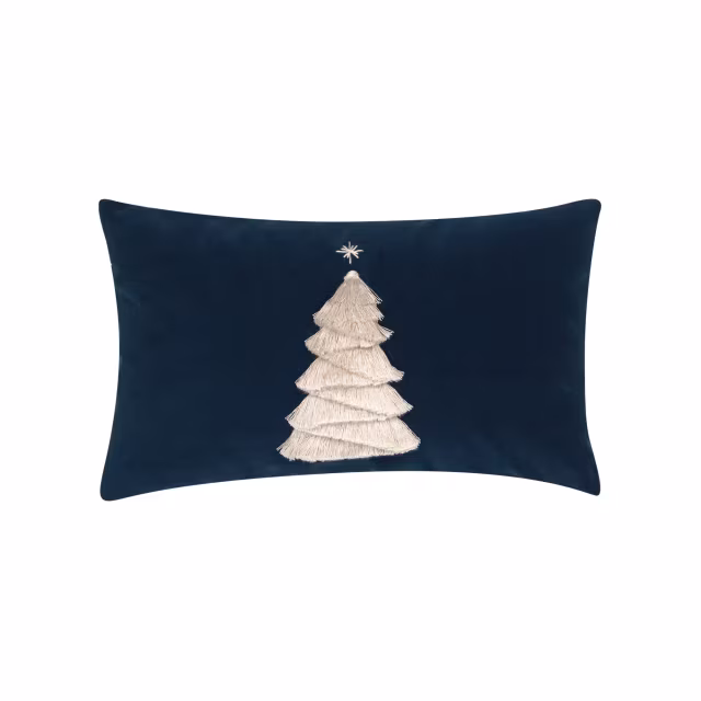 20" x 12" Fraser Fir Midnight Lumbar Sunbrella Outdoor Pillow