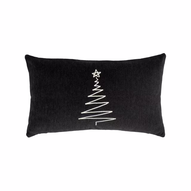 Elaine Smith 20" x 12" Silent Night Noir Lumbar Sunbrella Outdoor Pillow