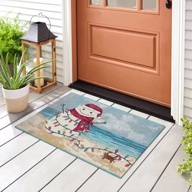 Trans-Ocean Esencia Beach Snowman Indoor/Outdoor Doormat
