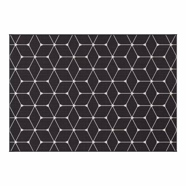Treasure Garden Urban Hex Black Indoor/Outdoor Rug