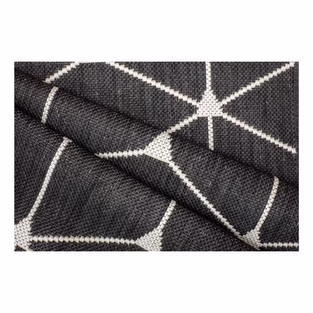 Treasure Garden Urban Hex Black Indoor/Outdoor Rug