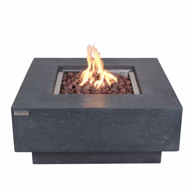 Elementi Manhattan 36" Square Concrete Gas Fire Table