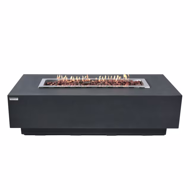 Elementi Granville 60" Rectangular Concrete Gas Fire Table