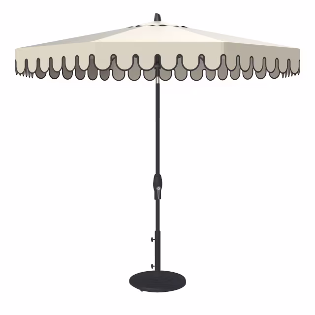 Treasure Garden Designer Classic Scallop 9' Octagonal Aluminum Market Patio Umbrella