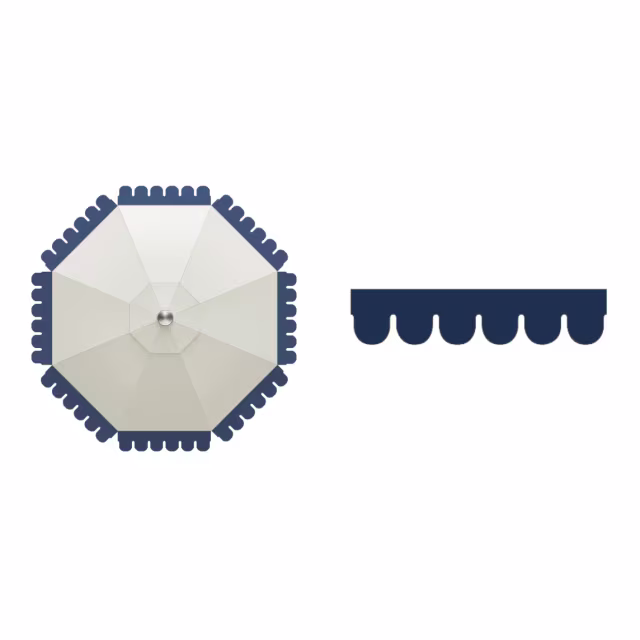 Treasure Garden Designer Classic Scallop 9' Octagonal Aluminum Market Patio Umbrella