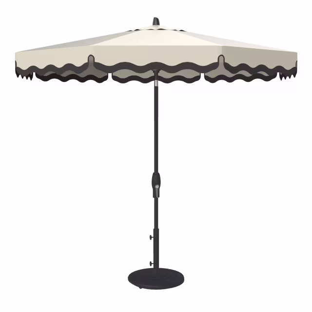 Treasure Garden Designer Wave With Trim 9' Octagonal Aluminum Market Patio Umbrella