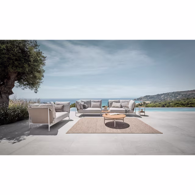 Gloster Grand Sail 30.5" Aluminum Center Table  -Ceramic Top